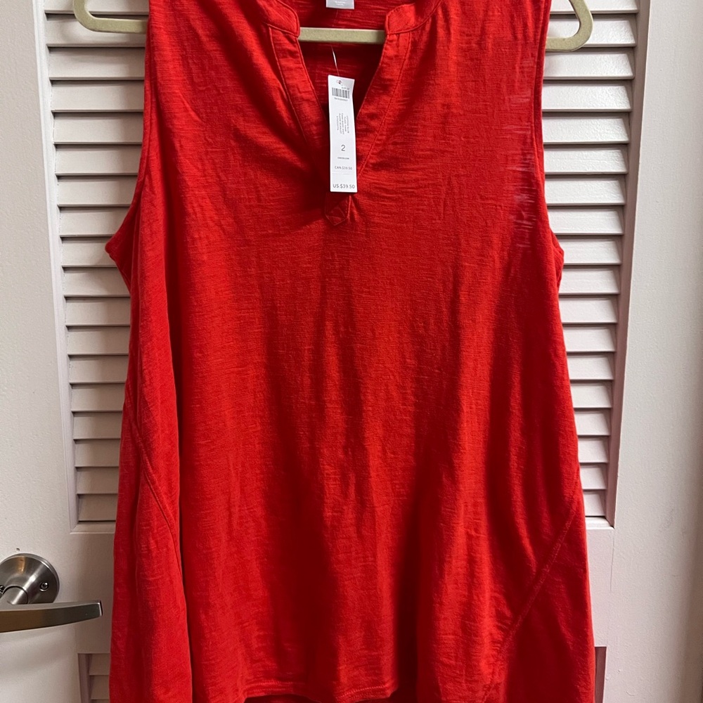 NWT Chico's Vibrant Red Sleeveless Tank Top